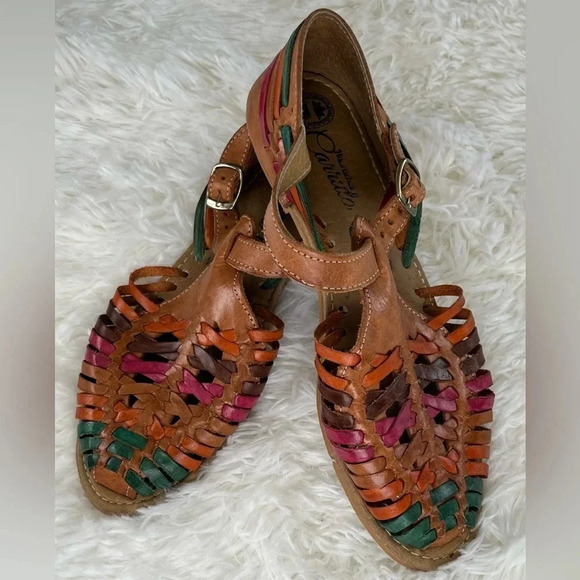 Colorful Leather Sandals - Picture 1 of 7